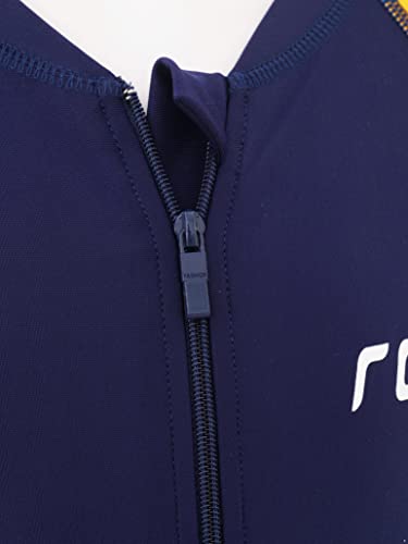 Winchang Kids Boys Girls One-Piece Swimsuit Zip Up Rash Guard Sunsuit Jumpsuit Camouflage Print Full Body Swimwear Navy Blue 5-6 Years #TOP5