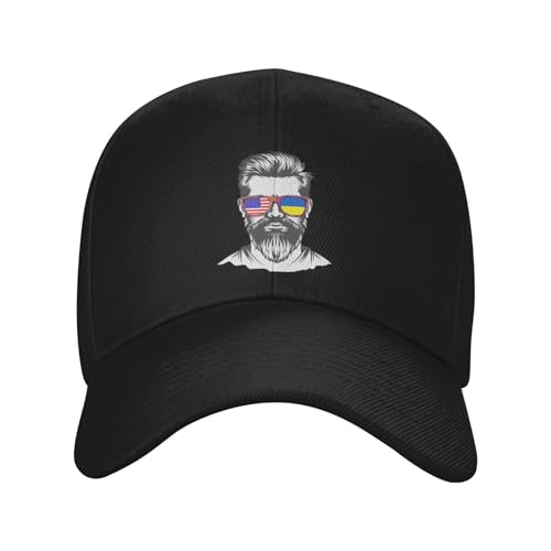 Ukrainian American Half Flag Boy USA Ukraine Classic Duckbill Caps for Stylish Sun Protection Black
