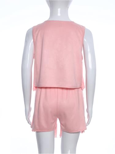 Girls Suede Fringe Vest Sleeveless Boho Jacket with Tassels Western Cowgirl Cardigan Top for Kids4