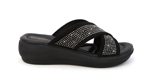 YOKI NOMI-05 Women’s Wedge Sandals with Rhinestone Straps – Bling Sandals, Sparkly Dressy Wedges, Fancy Platform Wedges2