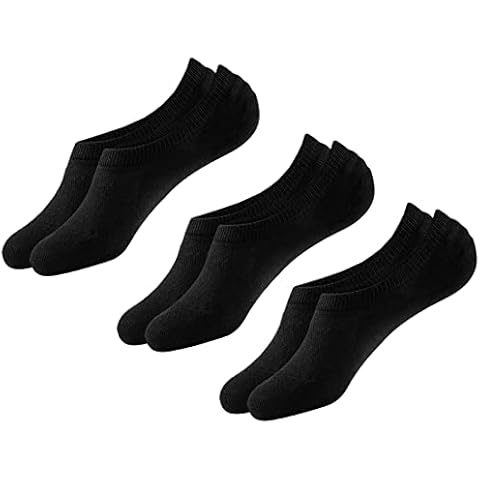 Pinochukka Pack of 3 Men's Socks Footsie No Show Invisible Anti-Slip Silicone Stripes Liner Trainer Socks Multipack UK 6-11 / EU 40-46 Cover