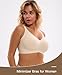 Women's Minimizer Bra Wireless Full Coverage Seamless Comfort Plus Size No Underwire Everyday T-Shirt Bra (36DD,Nude)