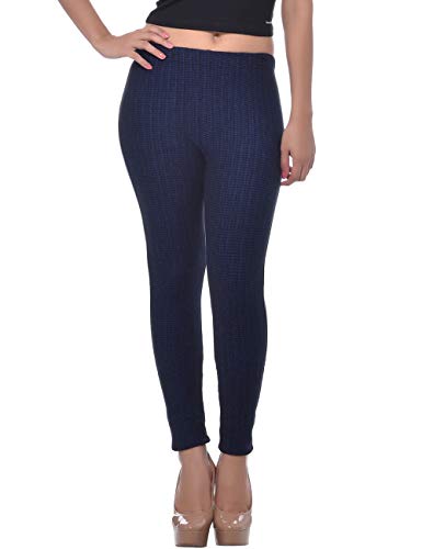Image of Frenchtrendz Women's Cotton Spandex Jacquard Stretchable Slim Fit Jegging with Back Pockets