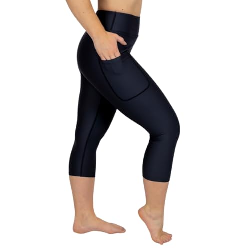 Legging Capri taille haute opaque antidérapant avec poches pour téléphone portable