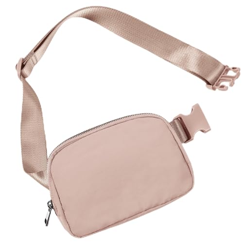 Image of ODODOS Unisex Mini Belt Bag with Adjustable Strap Small Fanny Pack for Workout Running Traveling Hiking, Misty Rose