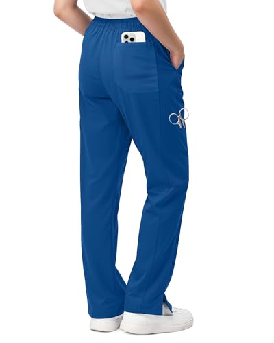 Image of 4-Way Stretch Rayon Blend Scrub Pants Women Mid Rise Relaxed Fit 31 inch Inseam