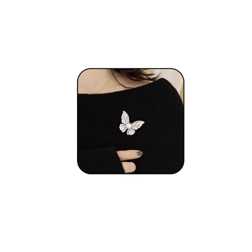 Image of Gold /Silver Butterfly Brooches for Women Rhinestone Tassel Butterfly Pin Brooch Dainty Crystal Lapel Pin Animal Insect CZ Brooch Lapel Pin for Coats Jackets Sweaters Accessories