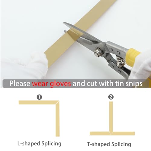 Coengwui Peel and Stick Metal Molding Trim, Self-Adhesive Stainless Steel for Wall, Fireplace, Mirror Edging and Craft Decoration (Brushed Gold, 20ft x 2in) by Coengwui - Image 3