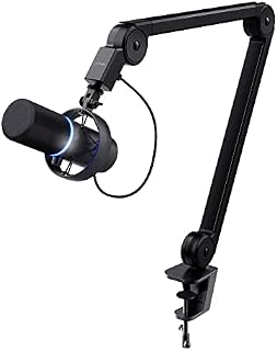 Trust Gaming GXT 255+ Onyx Mikrofon Streamingowy Studyjny z Ramieniem, Pop Filter i Kosz Antywibracyjny, Mikrofon Komputerowy USB z Wysięgnikiem, Podcast, ASMR, Nagrywanie Muzyki, Stream, Gry
