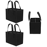 BIUDECO 3 Piezas Bolsa de Vino de Fieltro con Compartimentos para Botellas de Portátiles con Asas para Transporte y Protección Térmica de Bebidas Viajes y Picnic