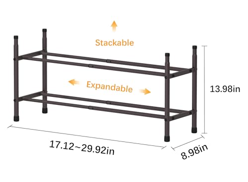 Rangement à chaussures en métal marron de qualité supérieure étagère extensible solide