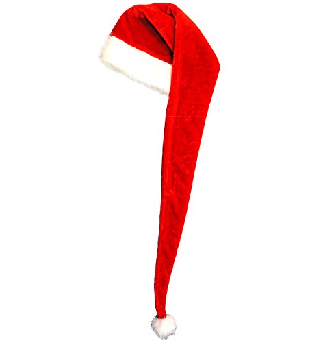 Santa Hats For Adults - Extra Long Santa Hat - Santa Con Hats - Novelty Christmas Hats - 5 Ft Christmas Hat – Long Santa Hat Costume - By Tigerdoe #TOP4