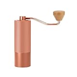 Handgrater Kaffeebohnenmahlen CNC 304 Edelstahl Professionelle Espresso-Doppellager Einstellbare manuelle Mühle(Coralline)