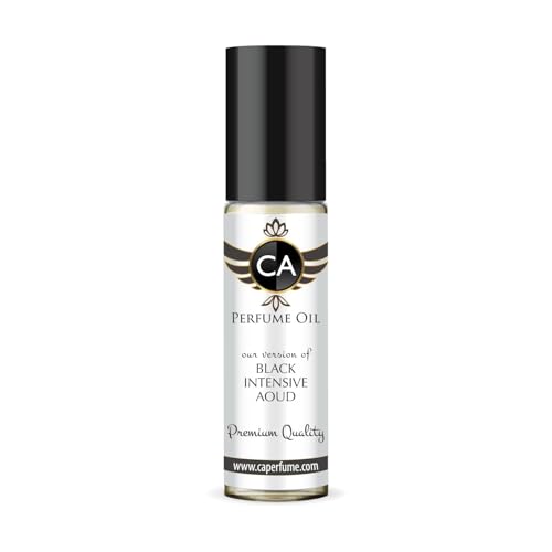 CA Perfume Impression of Black Intensive Aoud Unisex Fragrance Oil Amber Woody Scent Long Lasting Perfumes for Women &amp; Men Travel Size TSA Ready Mini Parfum Body Oil Roll-on 0.33 Fl Oz 10ml