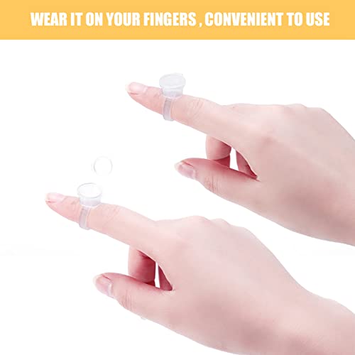 Socobeta 100pcs Tattoo Ink Ring Cups, Pigment Ink Cups Eyelash Extend Pigment Ink Holder Container Cup with Lid Tattoo Kit - Image 3