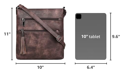Image of MASINTOR Crossbody Purses for Women, Multi Pocket Casual Crossbody Bag, Adjustable Strap Shoulder Bag with Tassel