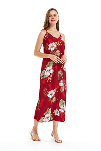 Image of Matchable Family Hawaiian Luau Men Women Girl Boy Clothes in Pineapple Garden Burgundy