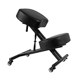 Sleekform Alpharetta Adjustable Kneeling Chair | Ergonomic Posture Correcting Knee Stool for Bad Back Support, Neck Pain Relief, Computer Desk | Orthopedic Comfortable Durable Mesh Cushions …