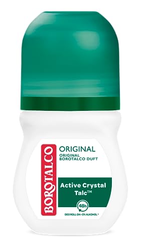 Borotalco Deo Roll-On Original 50 ml - Formel mit Active Crystal Talc für dreifachen Schutz gegen Schweiß - 0% Alkohol