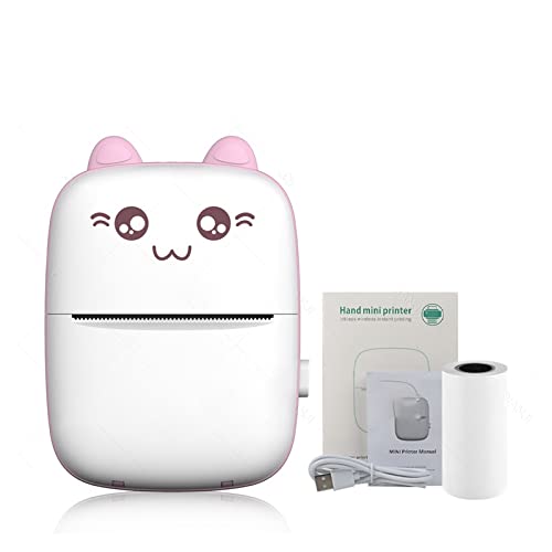 Image of Mini Adhesive Label Printer Portable Thermal Bluetooth Printer Photo Printing Pocket Printer 58mm(Pink A Printer)