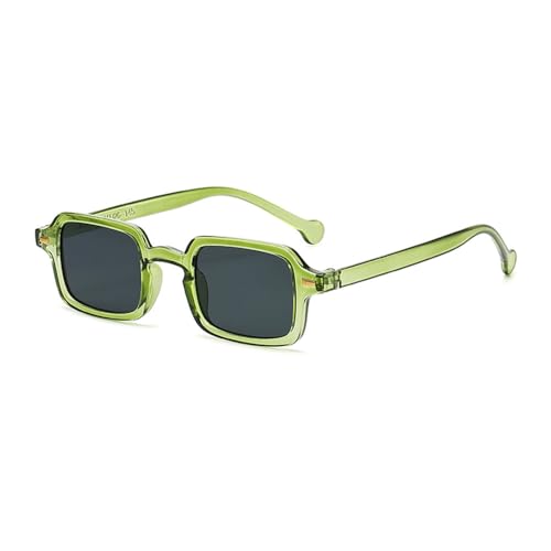 Lunettes de soleil rectangle vert avec verres de nuances rétro forme géométrique