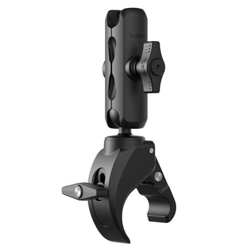 TUSITA Small Claw Clamp Base with Double Socket Arm Medium - 1" B Size, Black, Medium Arn
