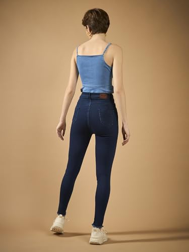Image of Dolce Crudo Women's Skinny High Rise Bleached Cropped Stretchable Denim Jeans
