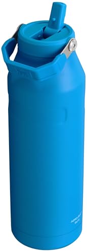 Image of Stanley IceFlow Flip Straw 2.0 Water Bottle 50 OZ | Built-In Straw with Larger Opening | Lightweight & Leak-Resistant | Insulated Stainless Steel | BPA-Free | Azure