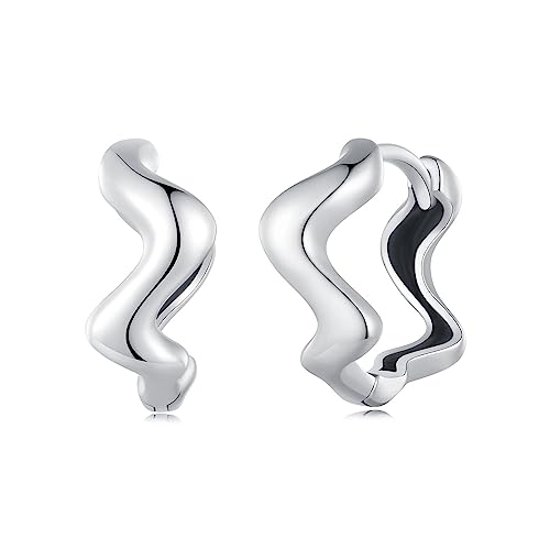 Boucles d'oreilles créoles vagues pour femmes et petites puces huggie stud tendance