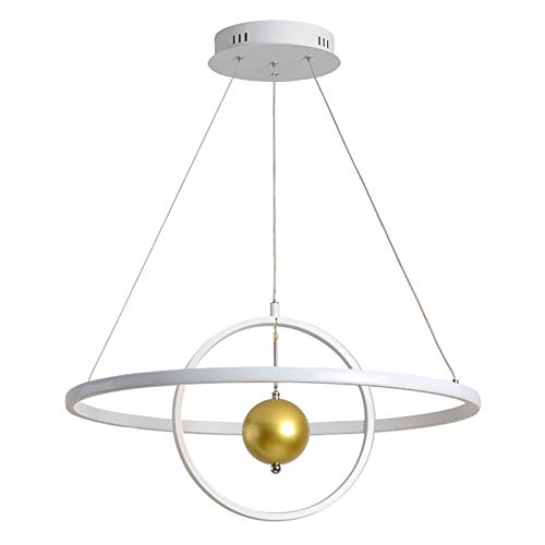 KXEcoLife Lustre Globe Contemporain à intensité Variable avec télécommande, Suspension en Acrylique réglable pour Salle à Manger et Salon, Anneau...