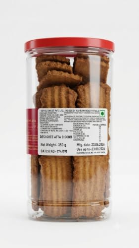 Image of GOPAL'S Atta Biscuit Whole Wheat Desi Ghee Jar, 350g
