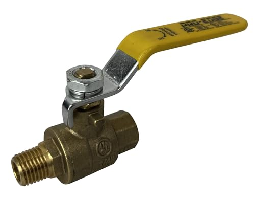 1/4" Male NPT, Full Port Industrial Brass Ball Valve, 600 PSI Water, Oil, Gas, Compressed Air, MIP x FIP Threaded, UL/CSA/NSF/FM (01 Pack)