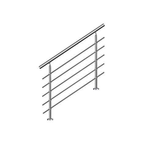 LZQ Garde-corps avec main courante en acier inoxydable pour balcon et escaliers avec/sans traverses.