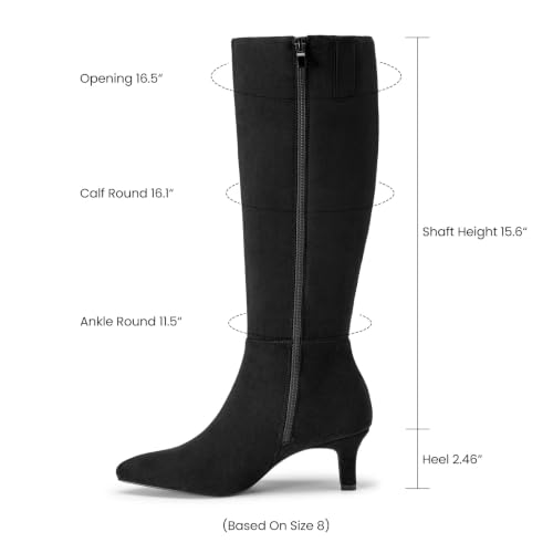 Knee High Boots Women Kitten Heel Tall Fall Boots with Side Zipper Ty Yunho - image 4