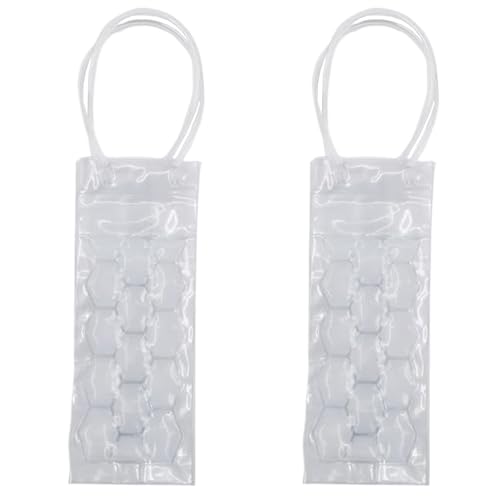 2 pezzi di raffreddamento da vino bottiglia trasparente sacca di raffreddamento reinsiosibile bottiglia di vino refrigerabile sacca di vino congelabile con manico per la maggior parte della bottiglia