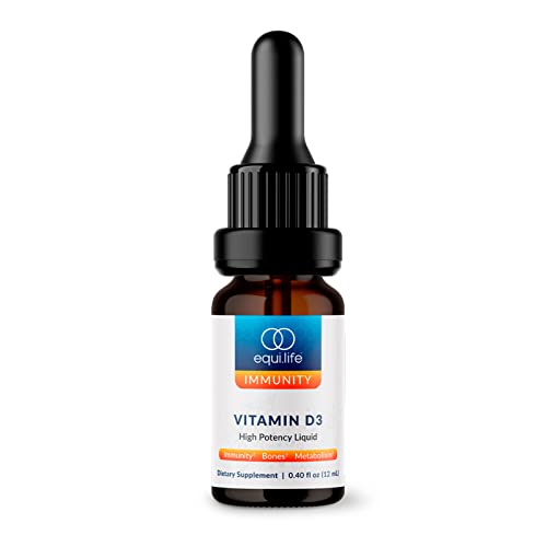 Equilife - Vitamin D3: High-Potency Liquid, Immunity Support Drops, Helps Increase The Effectiveness Of Calcium & Phosphorus, Formulated For Maximum Absorption, May Improve Mood, Easy-To-Digest (1 Oz) #TOP2