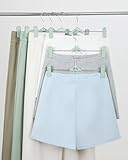 NORTHERN BROTHERS Pants Hangers with Clips, 30 Skirt Hangers with Clips Stackable Plastic Space Saving Bulk Trouser Pack Hangers for Pants