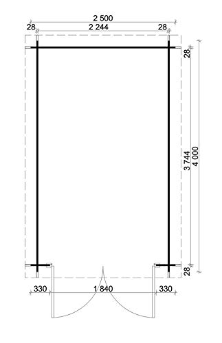 Alpholz Gartenhaus Bremen-28 C aus Massiv-Holz | Gerätehaus mit 28 mm Wandstärke | Garten Holzhaus inklusive… – Bild 3