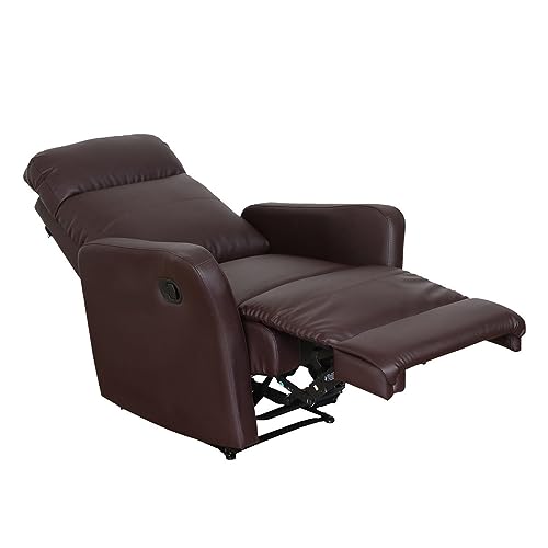 Image of Recliners India - Sleek Single Seater Recliner Sofa | 3 Modes of Comfort | Manual Recliner Chair | Cushion Armrest | Living Room Recliner Sofa | 1-Year Manufacturer Warranty | Colour- Brown