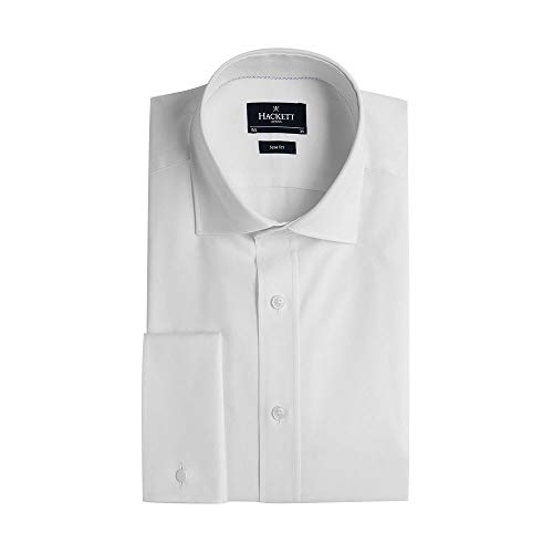 Hackett London Para Hombre. HM308676 Camisa Pinpoint Blanco (M), Casual, AlgodóN, Manga Larga - 6