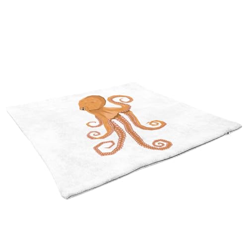 Housse et coussin de salon mer pieuvre orange 40x40 - 3
