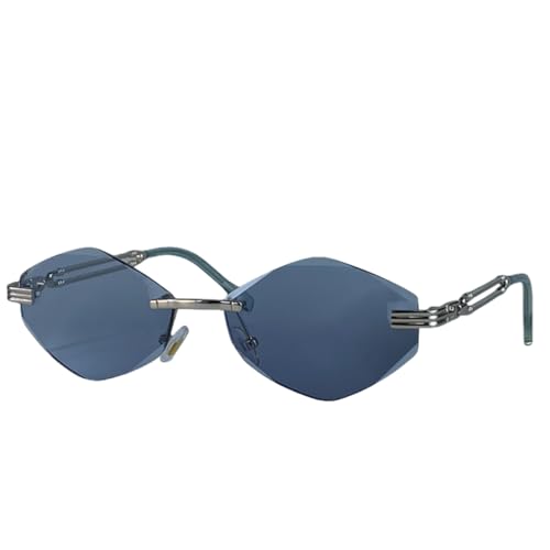 Lunettes de soleil punk de luxe avec monture fine en métal haut de gamme