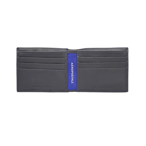 Image of Aeropostale Men's Global Coin Wallet PORUS - Navy | Durable Leather | Compact Design & Coin Pocket | Ideal for Gifting