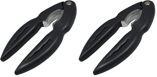 Fackelmann 43757 Pince à crustacés, Pince pour Crabe, Pince pour Coquillage, Plastique, Zinc, Gris, 13,5 cm (Lot de 2)