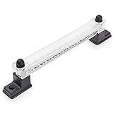 MICTUNING 12 Terminal Bus Bar Kit Cover Ground Distribution Block - Car Boat Marine Power Distribution Terminal Block with 12 Screws and 2 Studs