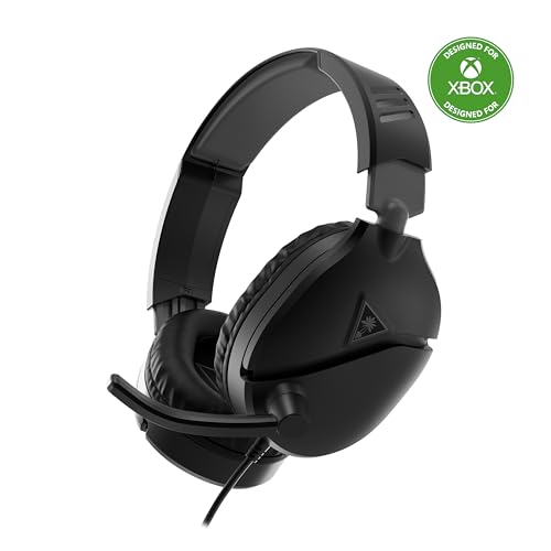Turtle Beach Gaming Headset, ultralätt, 230 g (8,1 uns), anti-trötthet, inkluderar mikrofon, hörlurar, Xbox PS5, PS4-switch, smartphone, trådbunden 3,5 mm, flip mute, Recon 70 x 2024, svart