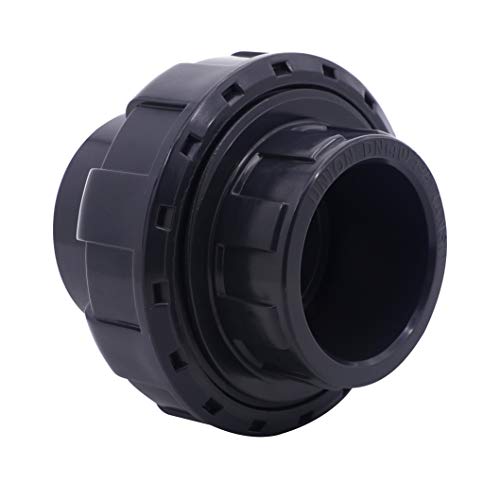 6 Pack - PVC Union 1-1/2 inch PVC Pipe Fittings, SCH 80, 1-1/2’’, Socket, Box of 6