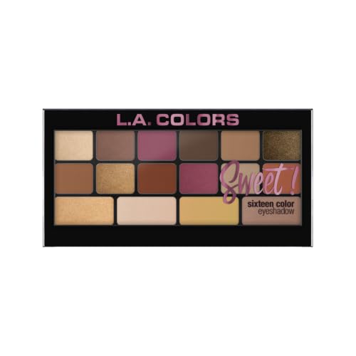 Image of L.A. COLORS Sweet 16 Color Eyeshadow Palette Shimmery Finish, Brave, 20g (Multicolor) (Pack of 2)