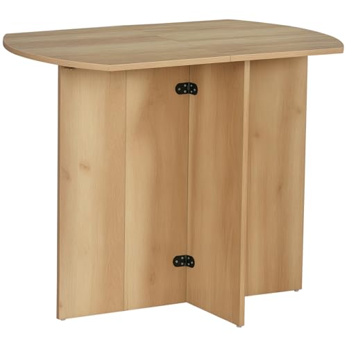 HOMCOM Esstisch Klapptisch Beistelltisch Esszimmertisch Küchentisch Sideboard für Küche Wohnzimmer Funktionstisch Klappbar Modernes Design Spanplatte Eiche 90 x 60 x 74 cm