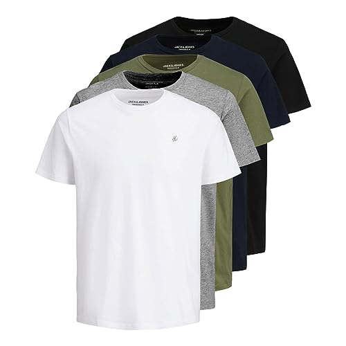 Jack & Jones t-shirt haut de gamme lot de 5 blanc pur taille L
